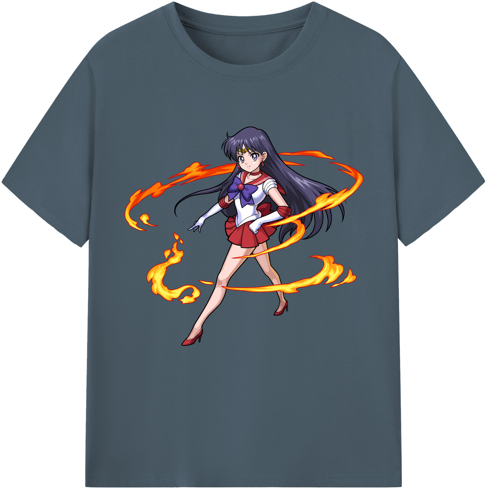 （画像用） 美少女戦士セーラームーン 火野レイ ひの レイ Sailor Moon Hino Rei （セーラーマーズ,Sailor Mars） 綿100％半袖Tシャツ（フロントプリント）